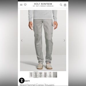Eleventy made in Italy 34 Light Gray Wool-Blend Cargo Pants for Men